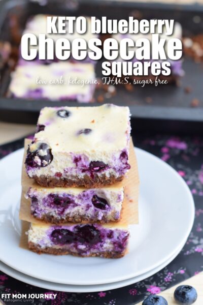 Keto Blueberry Cheesecake Squares - Fit Mom Journey