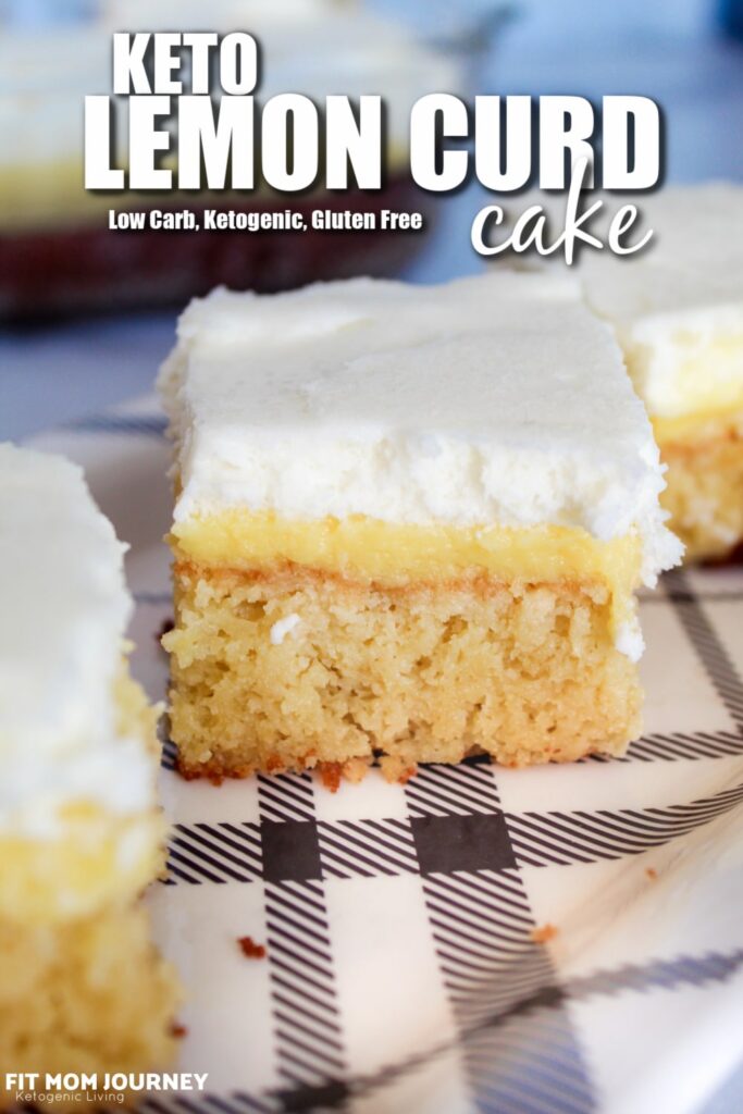Keto Lemon Curd Cake is a delicious summer treat. Keto Lemon Cake is poked then covered with Keto Lemon Curd, then with lightly sweetened whipped cream.  This dessert is very simple and incredibly delicious!
