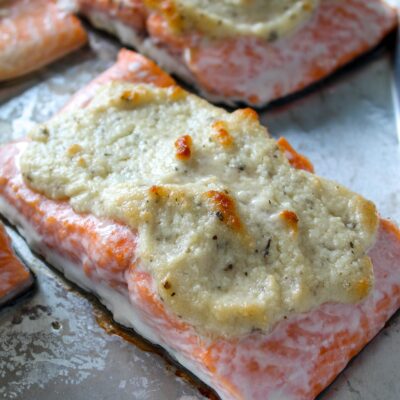 Parmesan Crusted Salmon {Low Carb, Ketogenic, THM:S}