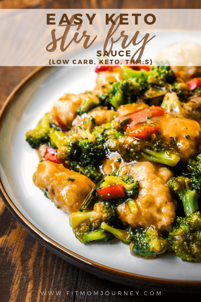 A simple and easy Keto Stir Fry Sauce to keep on hand at all times.  Made with coconut aminos, rice vinegar, fish sauce, garlic, and a few other ingredients, you'll be amazed at how easy and delicious this sauce makes weeknight stir fry!