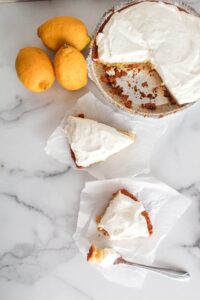 The best tasting Keto Lemon Sour Cream Pie! The perfect texture, stabilized whipped cream, and just a hint of sweetness makes for a crowd pleasing pie.