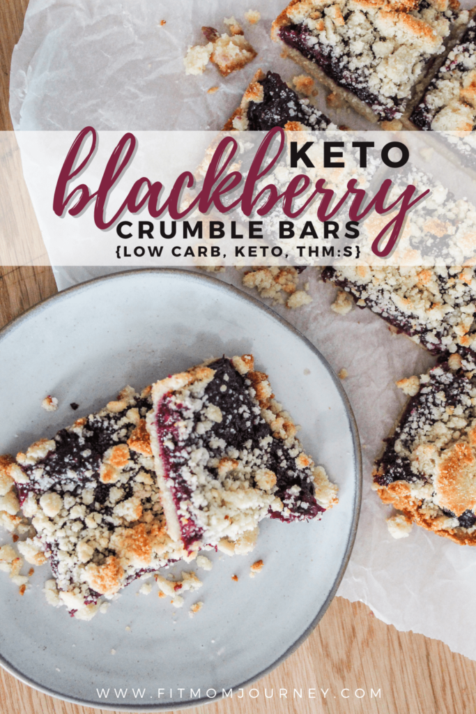 When blackberries are in season, grab a couple packages of these plum, juicy berries and makes these Keto Blackberry Crumble Bars with a crispy, buttery almond flour crumble topping.