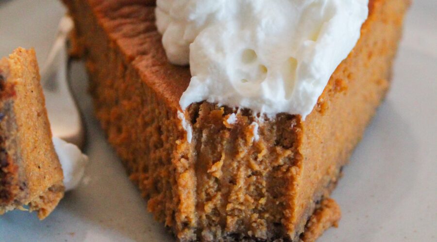 My Low Carb Pumpkin Pie with Pecan Crust is not only the easiest recipe ever + it's keto, a THM:S, Sugar Free, and Grain Free.