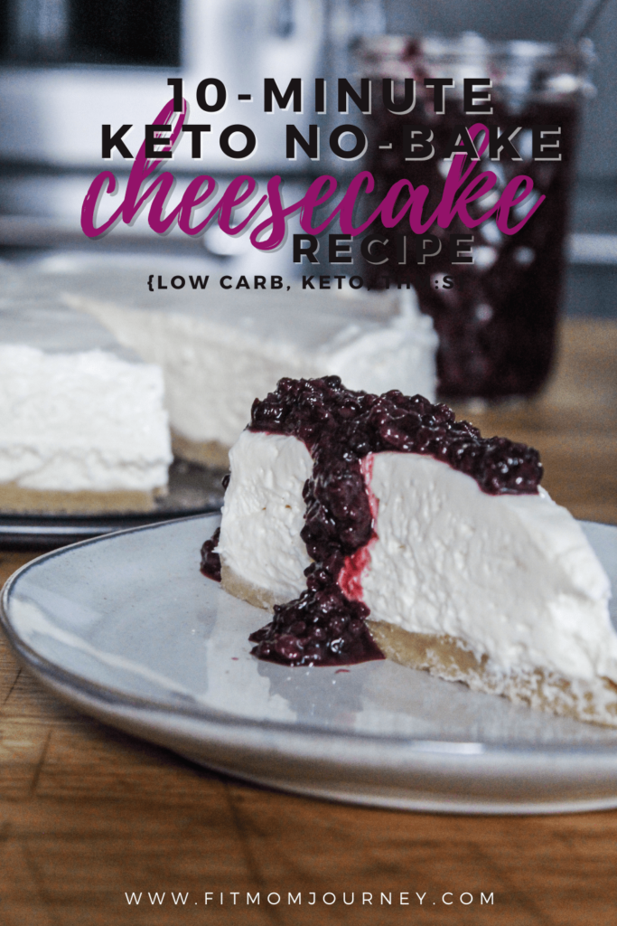 Truly the easiest Keto No Bake Cheesecake Recipe.  Creamy filling on top of a buttery crust comes together in under 10 minutes that sets up perfectly in the refrigerator. Great recipe for beginners that is low carb, ketogenic, a THM:S, that the whole family will love.