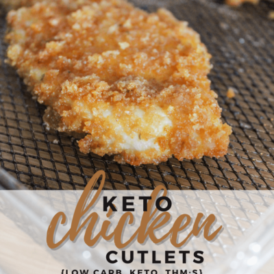 An extra crispy keto chicken cutlets recipe that can also be made in the air fryer? Sounds good to me! This recipe uses simple ingredients, takes just 30 minutes and is grain free, gluten free, ketogenic, and low carb!