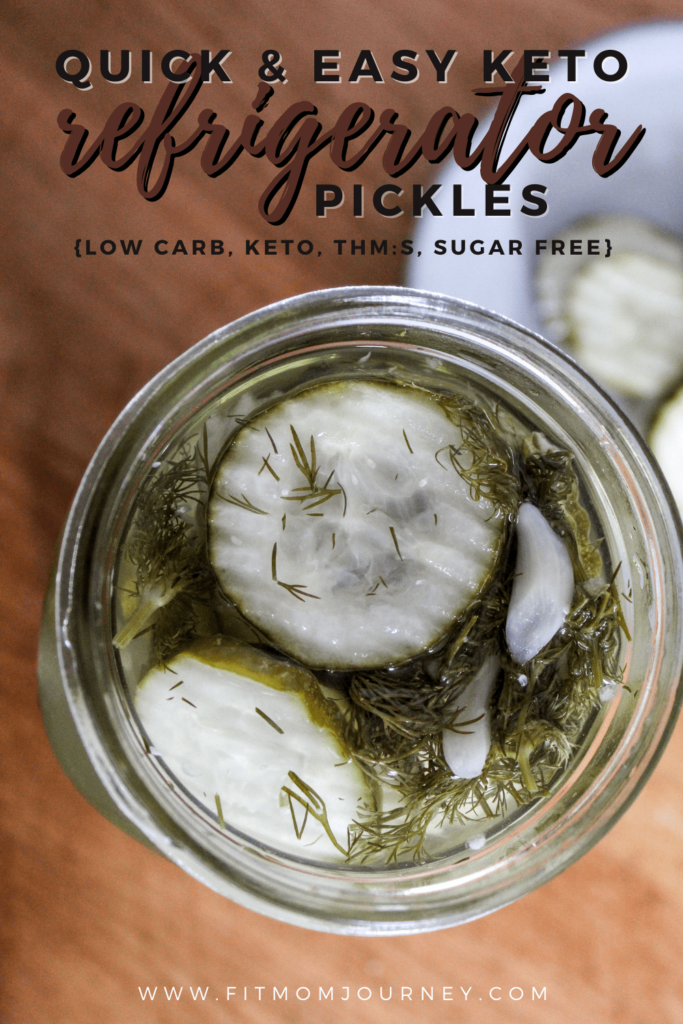 Quick & Easy Keto Refrigerator Pickles are bursting with tangy dill and garlic flavor, a kick of spice, and super crunchy.  Homemade pickles made in the refrigerator - better than the grocery store, and better for you!