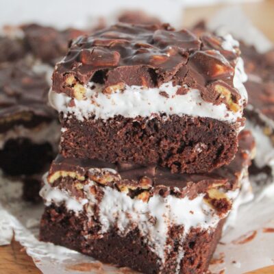 Keto Marshmallow Crunch Brownie Bars (Low Carb, Sugar Free)