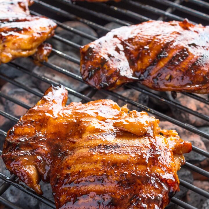 Keto Grilled Chipotle Chicken Thighs are my newest go-to grilling recipe for the summer. Juicy chicken thighs are prepared in a smoky, flavorful marinade for great flavor, then grilled for the delicious char. Eat them on their own, on a sandwich, salad, or in a burrito bowl.