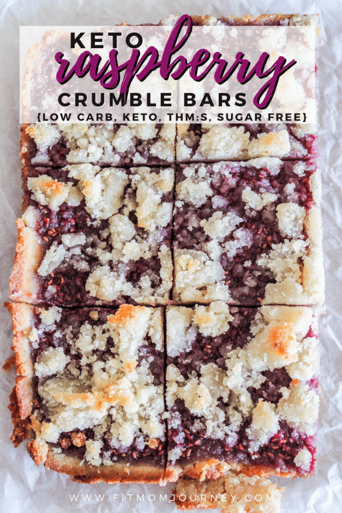 These Keto Raspberry Crumble Bars are going to be your new favorite treat! They are keto, low carb, sugar free, a THM:S, and gluten free to fit many different types of eating.