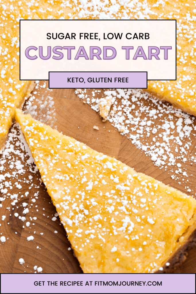 Keto Custard Pie is one of the best keto desserts to make ahead of time for a Mother's Day or Easter.  It features a buttery almond flour crust, egg custard made from egg yolks, melted butter and almond milk, made in a tart pan for a beautiful finish with only 3 g net carbs per serving.