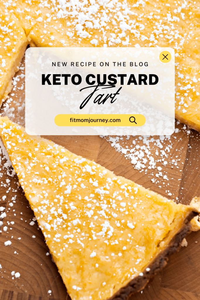 Keto Custard Pie is one of the best keto desserts to make ahead of time for a Mother's Day or Easter.  It features a buttery almond flour crust, egg custard made from egg yolks, melted butter and almond milk, made in a tart pan for a beautiful finish with only 3 g net carbs per serving.