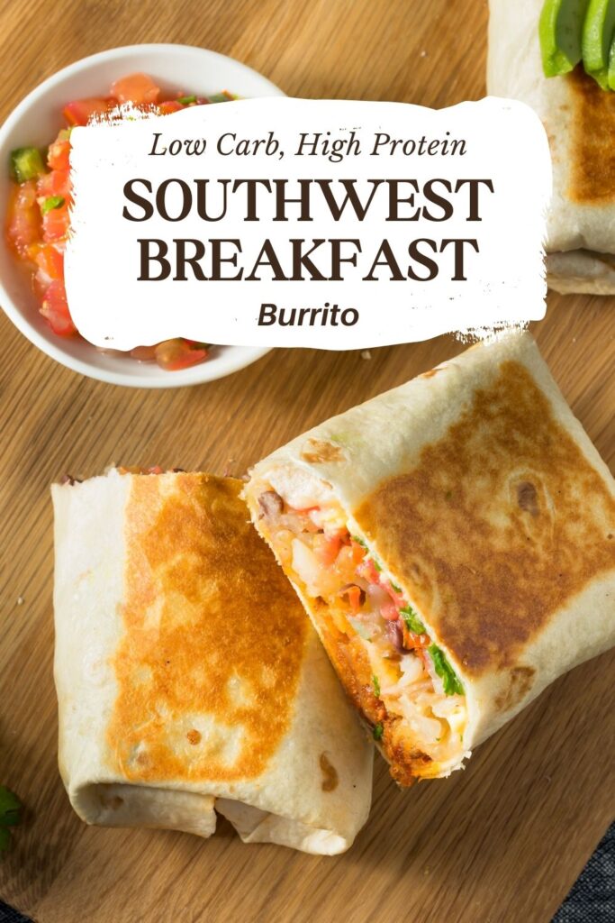 These easy, make-ahead Southwest Breakfast Burritos are are staple in low carb breakfasts. Stuffed with cheese, egg, bacon, and lots of southwest flavors the whole family will love on busy mornings!