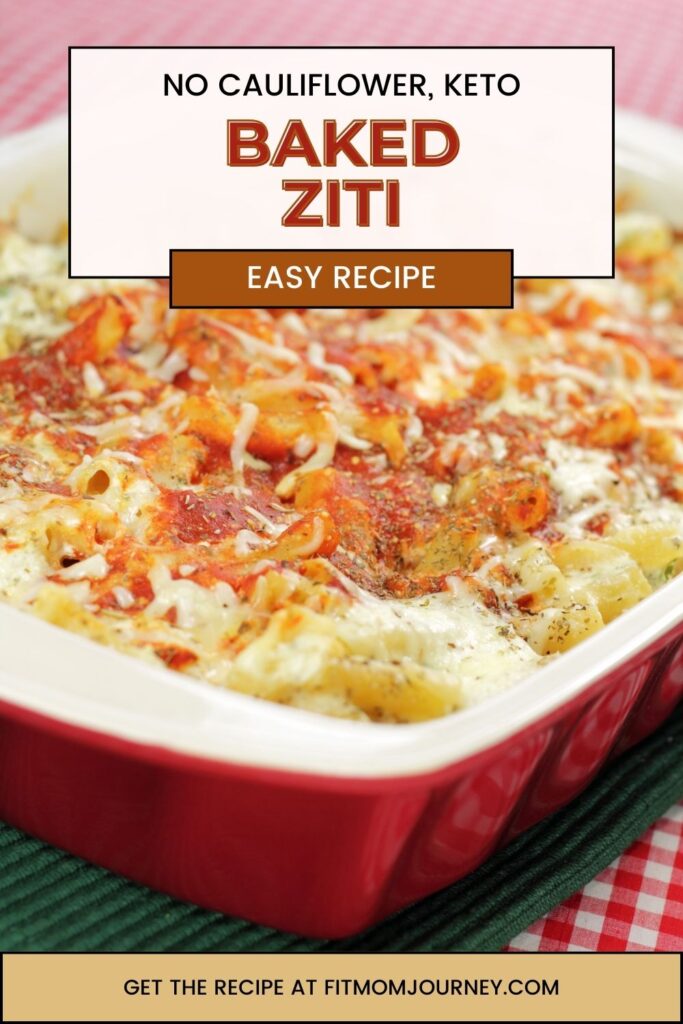 Keto baked ziti is a low carb twist on a classic recipe. You'll love how hearty and cheesy this comfort food dish is. Made with meat sauce, low carb noodles, and sugar free marinara, this is one of our favorite recipes for it's cheesy goodness!