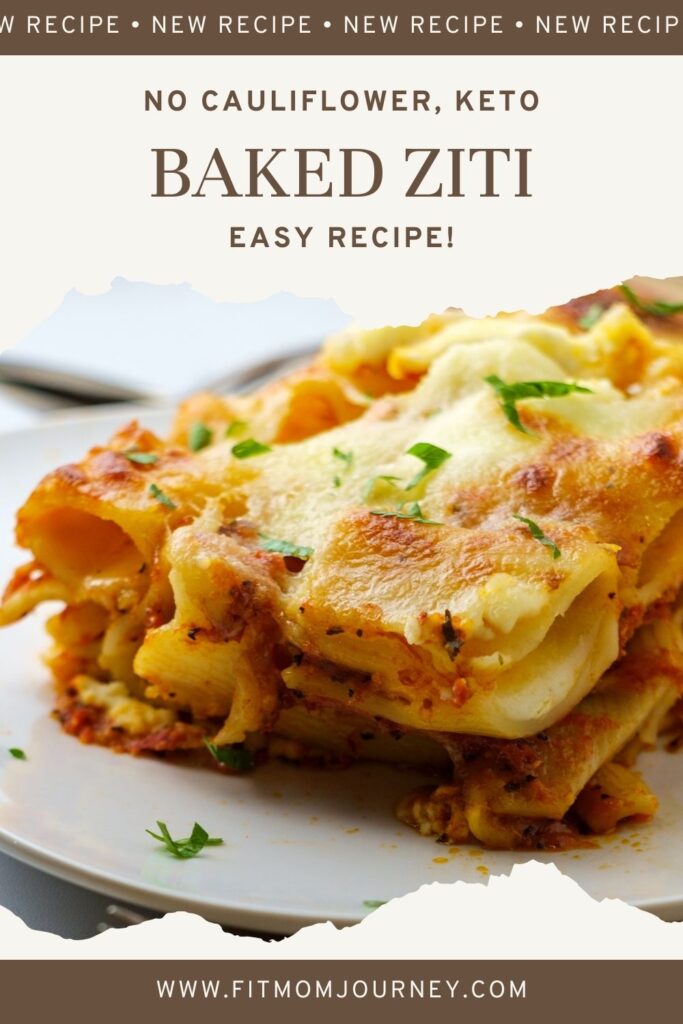 Keto baked ziti is a low carb twist on a classic recipe. You'll love how hearty and cheesy this comfort food dish is. Made with meat sauce, low carb noodles, and sugar free marinara, this is one of our favorite recipes for it's cheesy goodness!