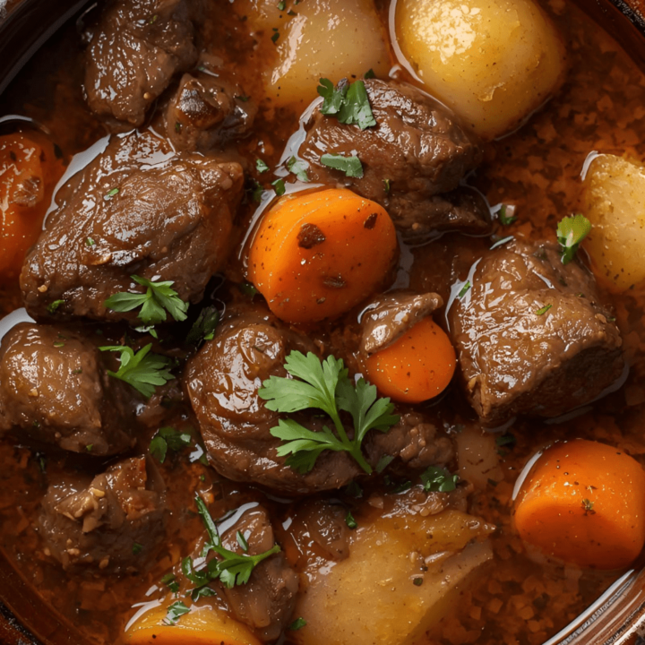 An absolutely delicious slow cooker beef stew I've perfected over the years to combine tender beef stew meat, red wine, garlic, onions, and tender onions and potatoes into one hearty dish. This beef stew is incredibly easy and delicious. Crockpot beef stew is a set and forget meal making dinnertime incredibly easy.
