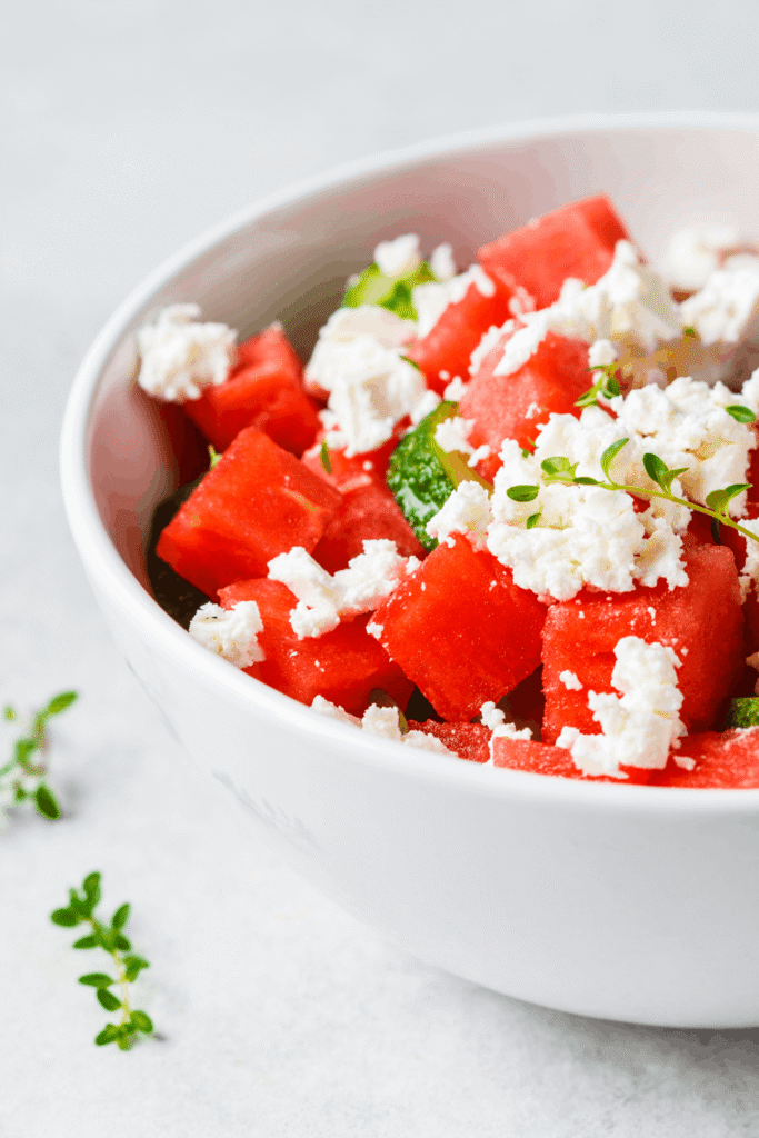 Craving the perfect summer salad? Tap the link for the full low carb watermelon feta recipe (it's ready in 10 min)